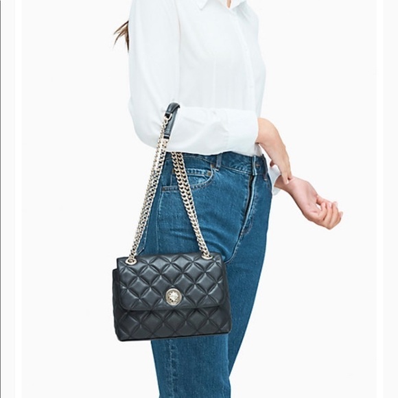 Gorgeous chain link quilted crossbody bag black - Picture 6 of 7